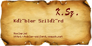 Kübler Szilárd névjegykártya