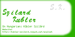 szilard kubler business card