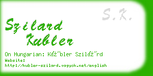 szilard kubler business card